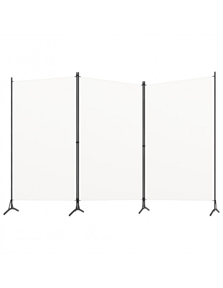 Divisorio a 3 Pannelli Bianco 260x180 cm in Tessuto