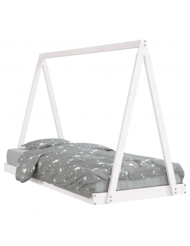 Giroletto per Bambini Bianco 90x200cm in Legno Massello di Pino