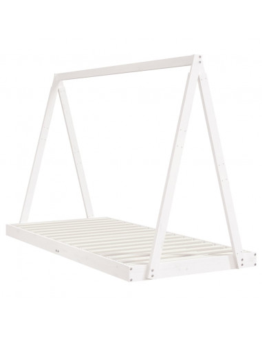 Giroletto per Bambini Bianco 90x200cm in Legno Massello di Pino