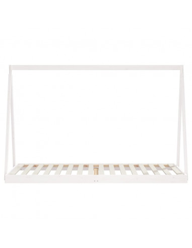 Giroletto per Bambini Bianco 90x200cm in Legno Massello di Pino