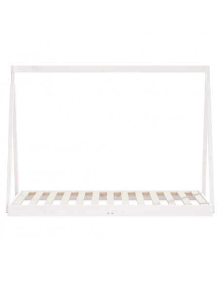 Giroletto per Bambini Bianco 80x160cm in Legno Massello di Pino