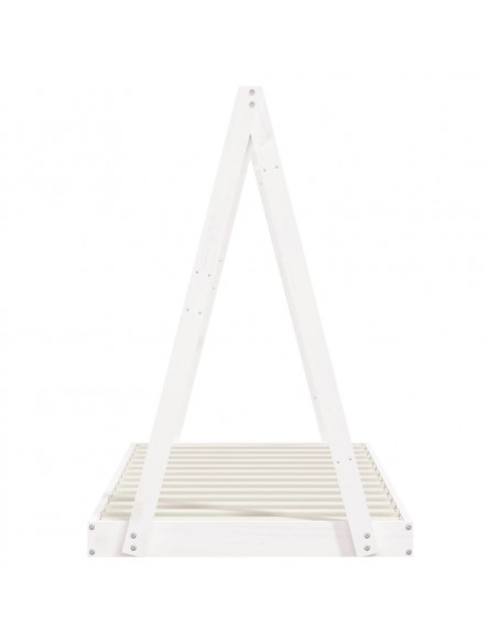 Giroletto per Bambini Bianco 80x160cm in Legno Massello di Pino