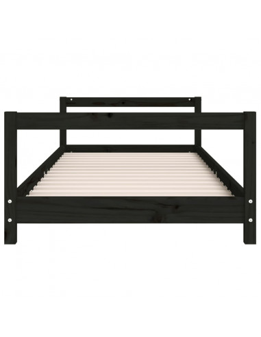 Giroletto per Bambini Nero 90x200 cm in Legno Massello di Pino