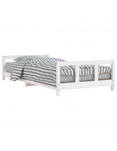 Giroletto per Bambini Bianco 90x190cm in Legno Massello di Pino 2