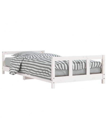 Giroletto per Bambini Bianco 90x190cm in Legno Massello di Pino