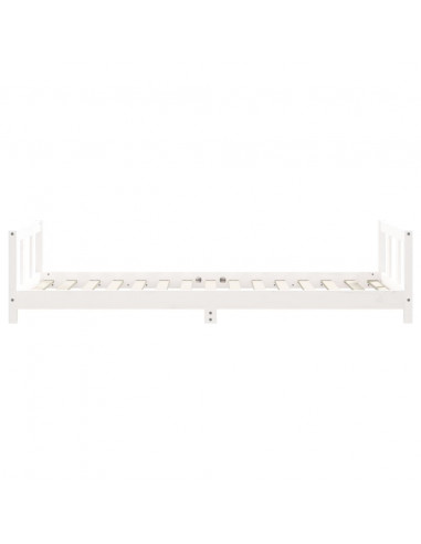 Giroletto per Bambini Bianco 90x190cm in Legno Massello di Pino