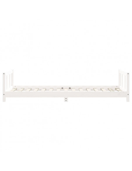 Giroletto per Bambini Bianco 90x190cm in Legno Massello di Pino