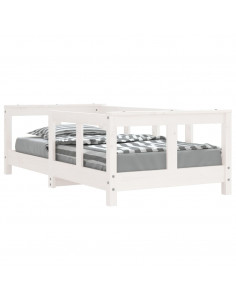 Giroletto per Bambini Bianco 70x140cm in Legno Massello di Pino 2