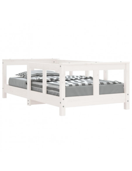 Giroletto per Bambini Bianco 70x140cm in Legno Massello di Pino