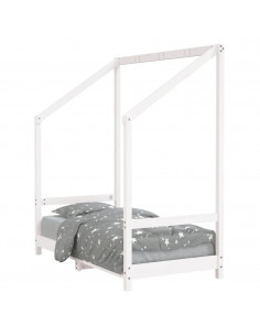 Giroletto per Bambini Bianco 70x140cm in Legno Massello di Pino 2