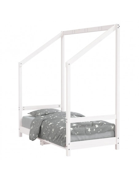 Giroletto per Bambini Bianco 70x140cm in Legno Massello di Pino