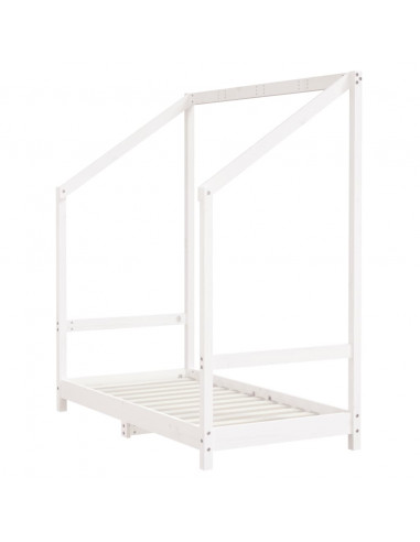 Giroletto per Bambini Bianco 70x140cm in Legno Massello di Pino