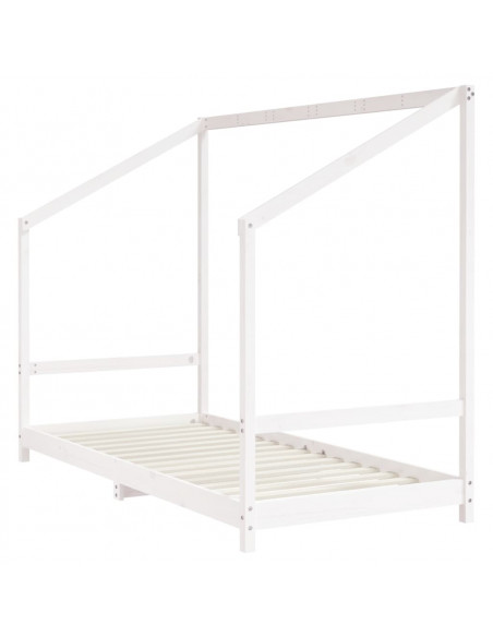 Giroletto per Bambini Bianco 90x190cm in Legno Massello di Pino