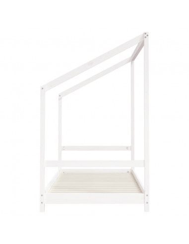 Giroletto per Bambini Bianco 90x190cm in Legno Massello di Pino