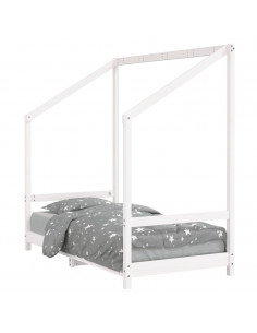 Giroletto per Bambini Bianco 80x160cm in Legno Massello di Pino 2