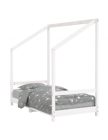 Giroletto per Bambini Bianco 80x160cm in Legno Massello di Pino