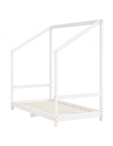 Giroletto per Bambini Bianco 80x160cm in Legno Massello di Pino