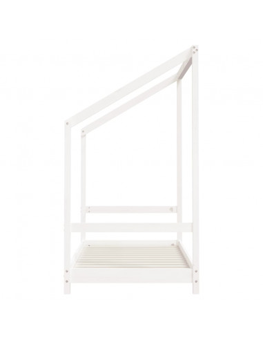 Giroletto per Bambini Bianco 80x160cm in Legno Massello di Pino