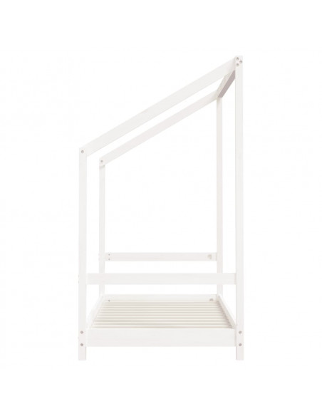 Giroletto per Bambini Bianco 80x160cm in Legno Massello di Pino