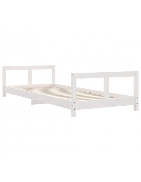 Giroletto per Bambini Bianco 80x200cm in Legno Massello di Pino