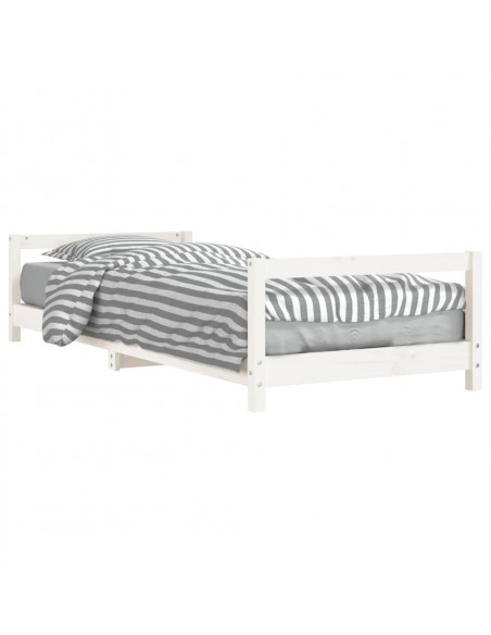 Giroletto per Bambini Bianco 90x200cm in Legno Massello di Pino