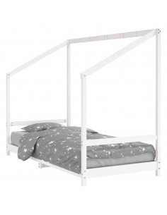Giroletto per Bambini Bianco 90x200cm in Legno Massello di Pino 2