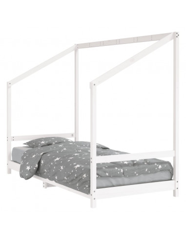 Giroletto per Bambini Bianco 90x200cm in Legno Massello di Pino