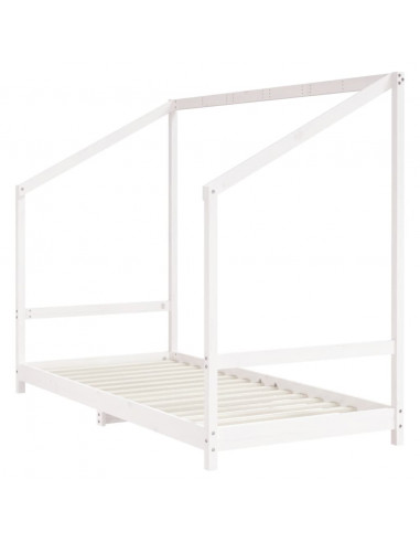 Giroletto per Bambini Bianco 90x200cm in Legno Massello di Pino