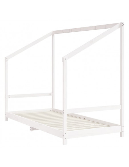 Giroletto per Bambini Bianco 90x200cm in Legno Massello di Pino