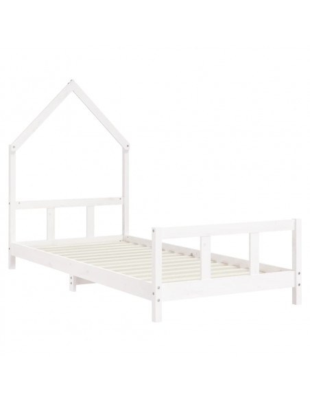 Giroletto per Bambini Bianco 90x190cm in Legno Massello di Pino
