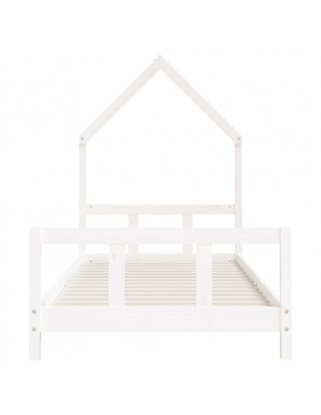 Giroletto per Bambini Bianco 90x190cm in Legno Massello di Pino