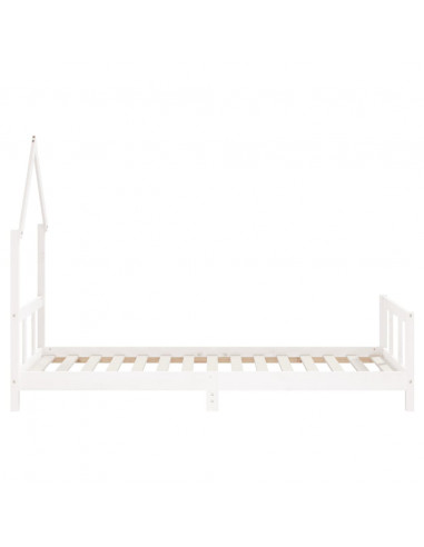 Giroletto per Bambini Bianco 90x190cm in Legno Massello di Pino