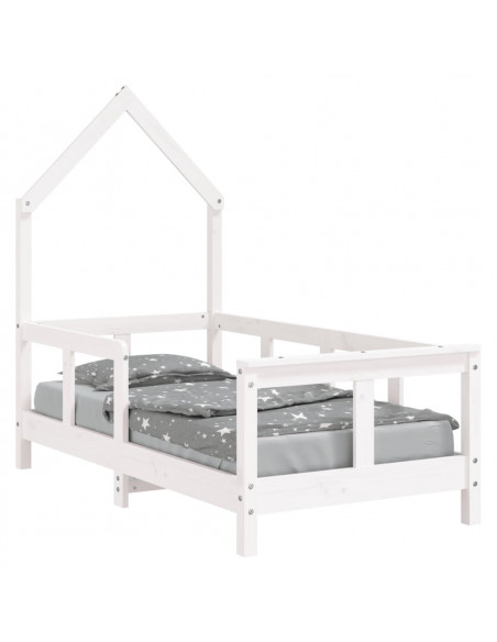 Giroletto per Bambini Bianco 70x140cm in Legno Massello di Pino