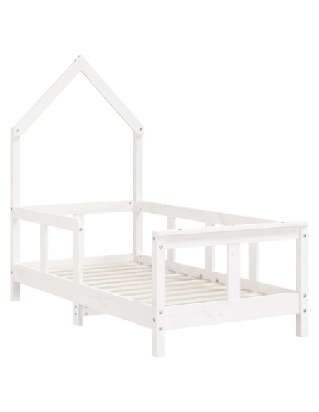 Giroletto per Bambini Bianco 70x140cm in Legno Massello di Pino
