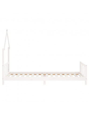 Giroletto per Bambini Bianco 90x200cm in Legno Massello di Pino