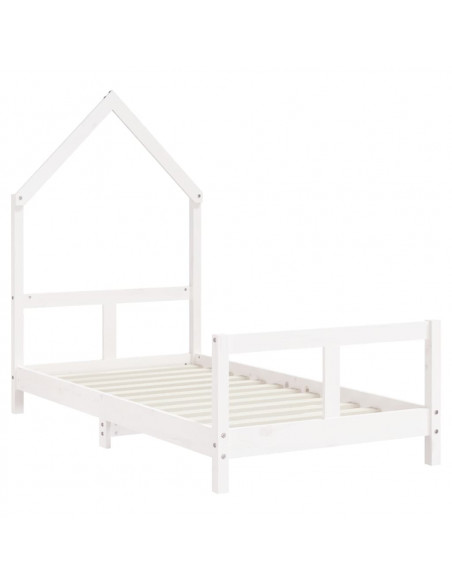 Giroletto per Bambini Bianco 80x160cm in Legno Massello di Pino