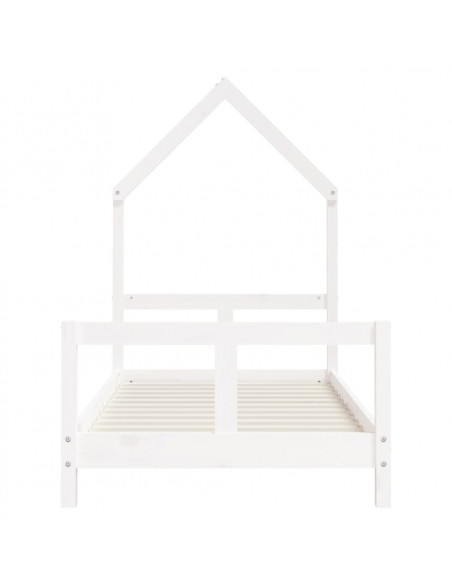 Giroletto per Bambini Bianco 80x160cm in Legno Massello di Pino