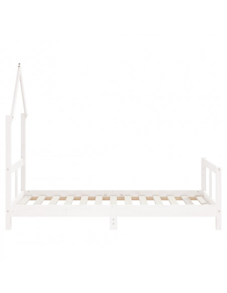 Giroletto per Bambini Bianco 80x160cm in Legno Massello di Pino