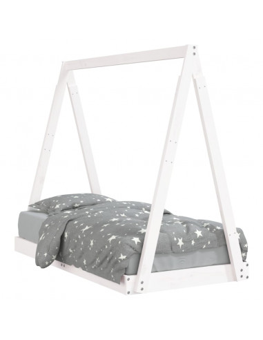 Giroletto per Bambini Bianco 70x140cm in Legno Massello di Pino