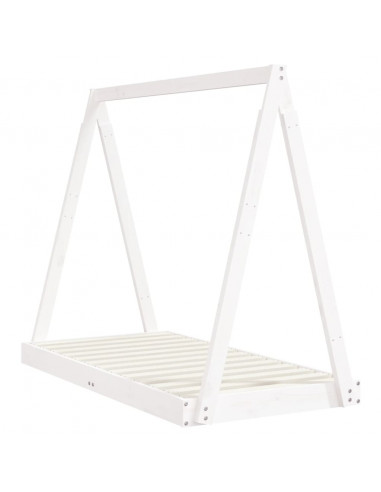 Giroletto per Bambini Bianco 70x140cm in Legno Massello di Pino