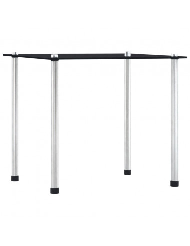 Tavolini Impilabili 3 pz Neri in Vetro Temperato