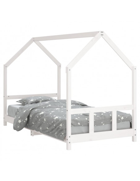 Giroletto per Bambini Bianco 90x200cm in Legno Massello di Pino