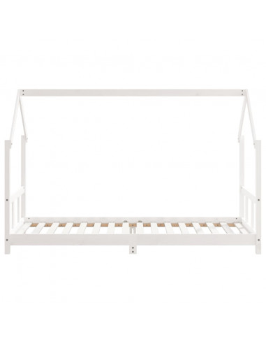 Giroletto per Bambini Bianco 90x200cm in Legno Massello di Pino