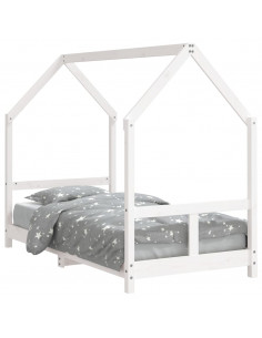 Giroletto per Bambini Bianco 80x160cm in Legno Massello di Pino 2