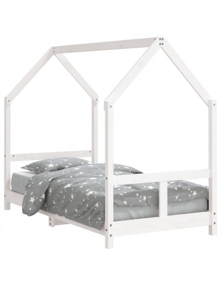 Giroletto per Bambini Bianco 80x160cm in Legno Massello di Pino