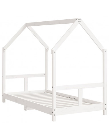 Giroletto per Bambini Bianco 80x160cm in Legno Massello di Pino