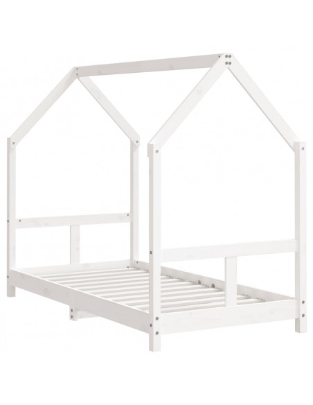 Giroletto per Bambini Bianco 80x160cm in Legno Massello di Pino