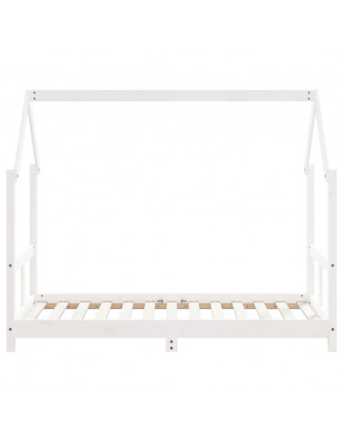 Giroletto per Bambini Bianco 80x160cm in Legno Massello di Pino