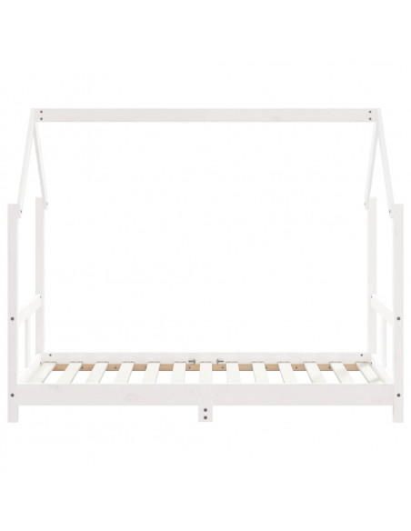 Giroletto per Bambini Bianco 80x160cm in Legno Massello di Pino