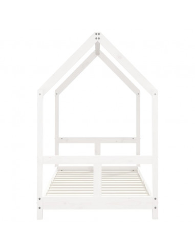 Giroletto per Bambini Bianco 80x160cm in Legno Massello di Pino